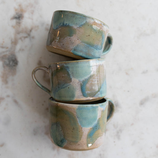 Blue Watercolor Patchwork Mugs