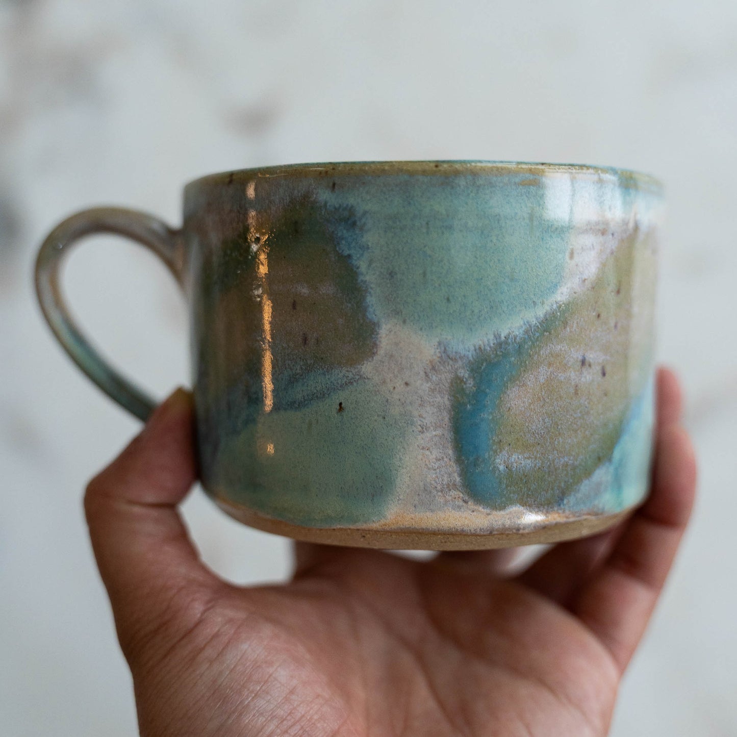 Blue Watercolor Patchwork Mugs